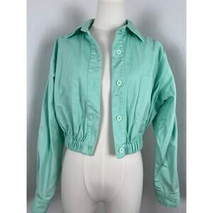 NWOT ASOS DESIGN Mint Green Bomber Jacket Pockets (Womens Size: 0)